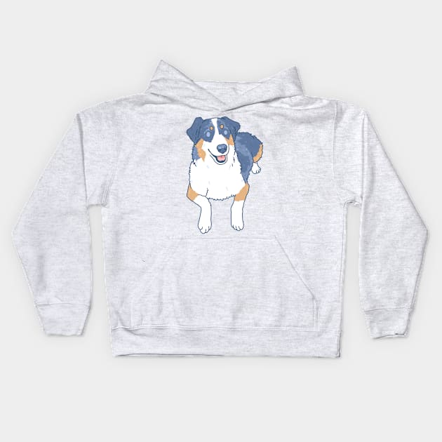 Blue Merle Aussie Kids Hoodie by Csieben